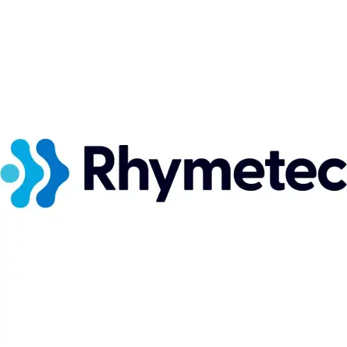 Rhymetec logo with blue abstract symbol on the left and bold black Rhymetec lettering to the right—focus keyphrase not set.