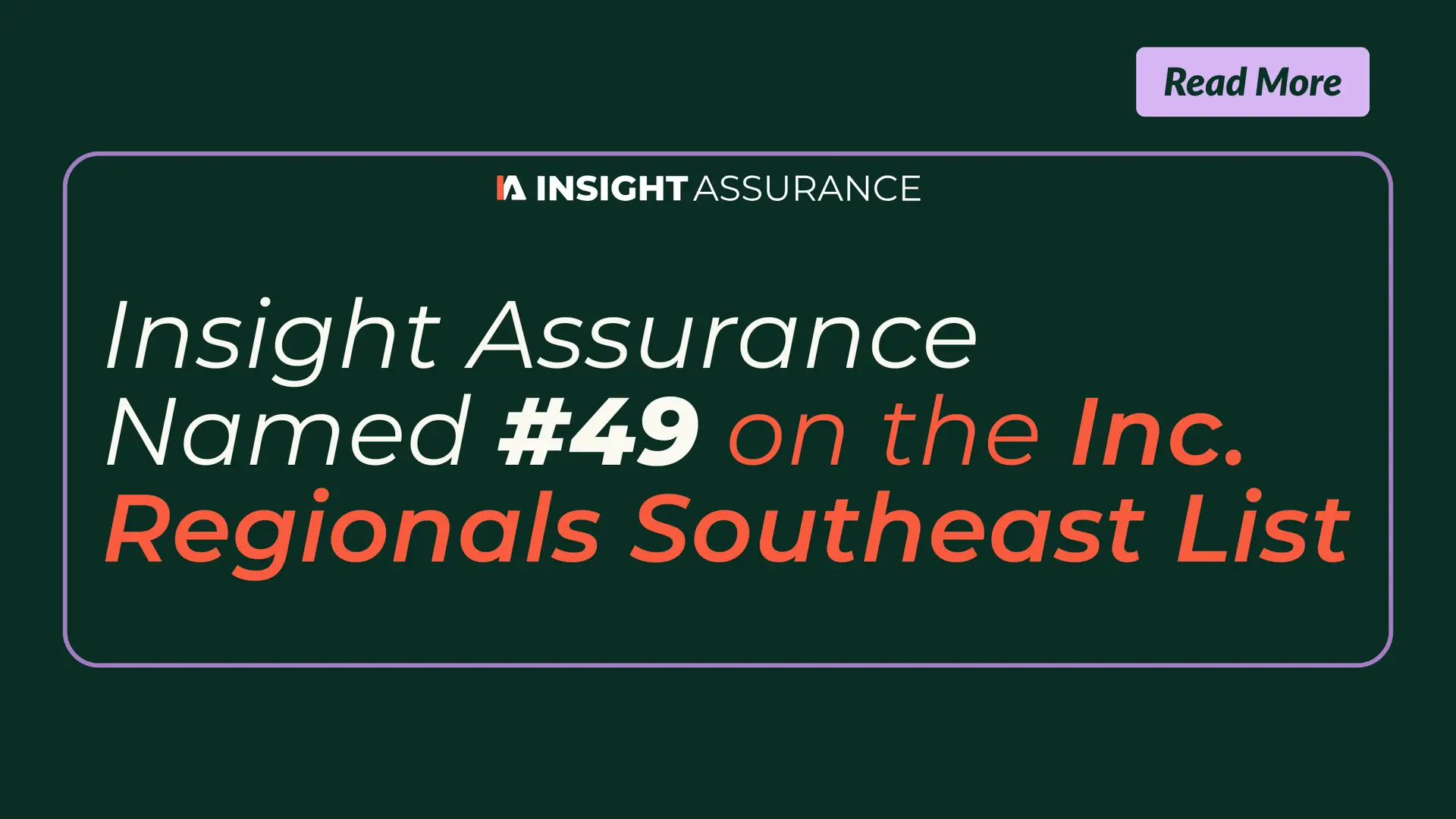Insight Assurance Named #49 on the Inc. Regionals Southeast List